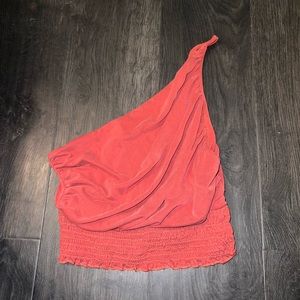 Urban outfitters dark red one shoulder crop top. Size XS.